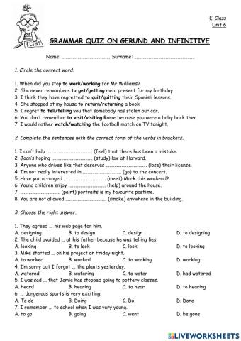 Cosmic B1+ Grammar Test 6.1