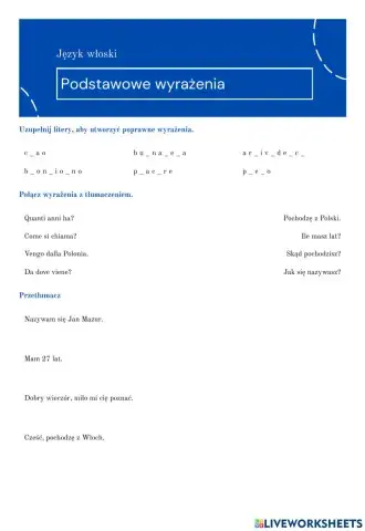 Podstawowe wyrażeniai