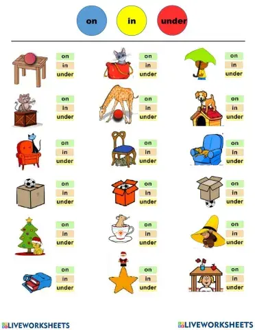 Inserisci  in  on   under