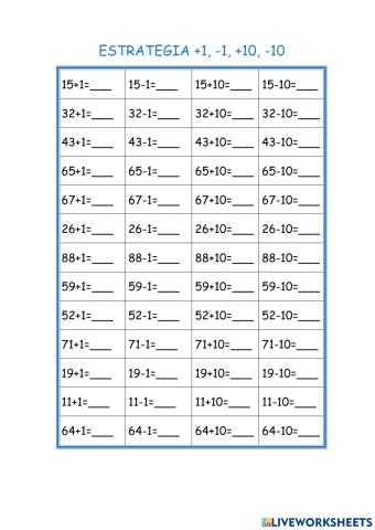 Estrategia +1,-1, +10, -10