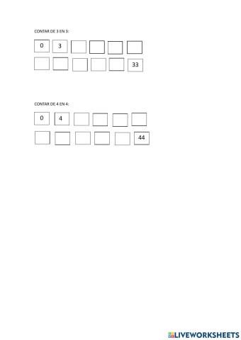 Series sumando 3 y 4