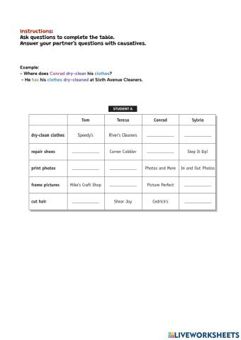 Student A Causatives