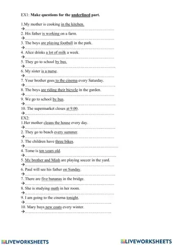 G6 Viết lại câu dùng từ gạch chân (HTĐ, HTTD, TLĐ)