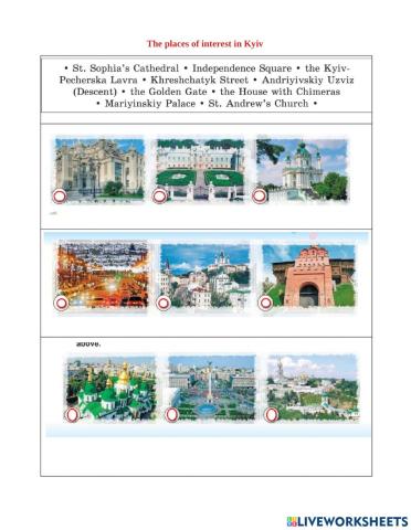 Places of interst in Kyiv