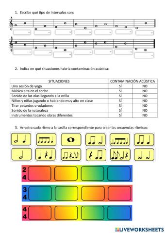 Intervalos, contaminación acústica y ritmos