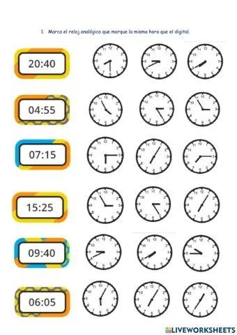Reloj analógico y digital