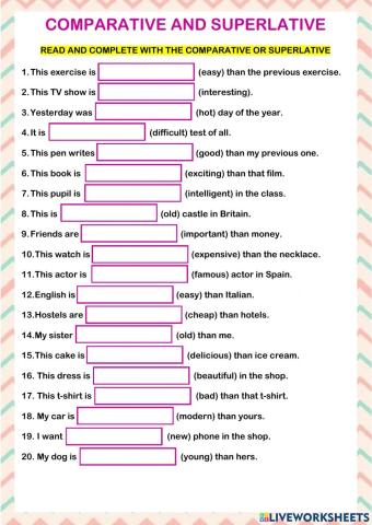 Comparatives and superlatives