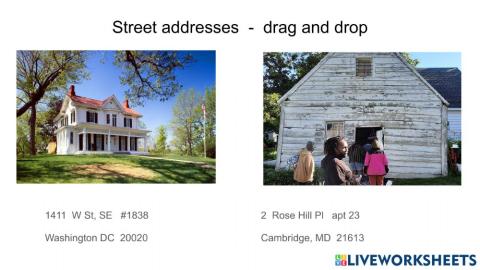 Street addresses for FredD and HarrietT
