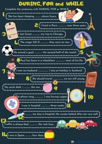 For - during - while