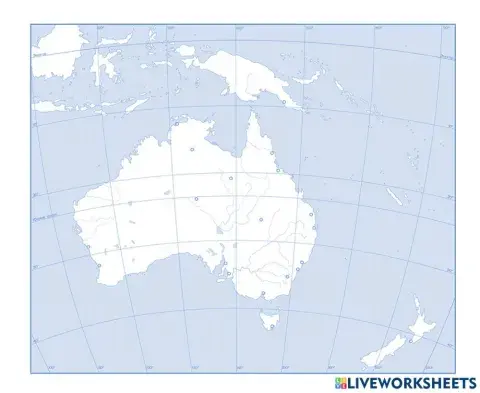 Практична робота 9. Позначення на контурній карті географічних об'єктів Австралії