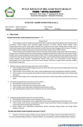 Sas bahasa Indonesia Paket A