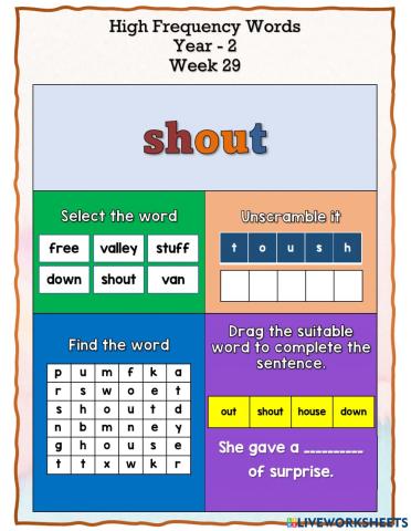 High Frequency Words 4