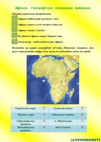 Африка. Географічне положення