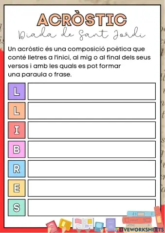 Acròstic Diada de Sant Jordi