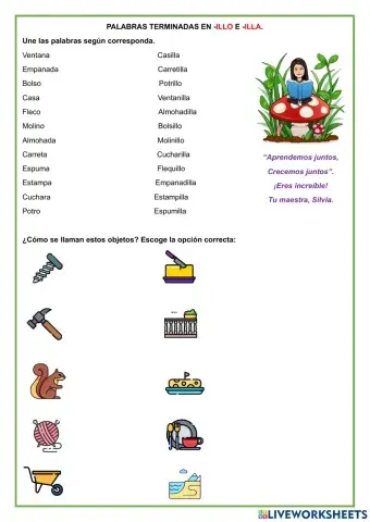 Palabras terminadas en -illo e -illa