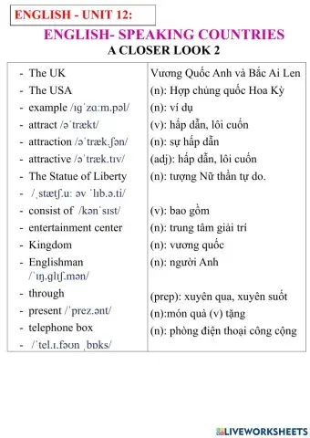 English 7- unit 12- a closer look 2