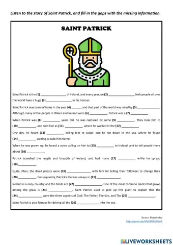 Listening: -Saint Patrick-