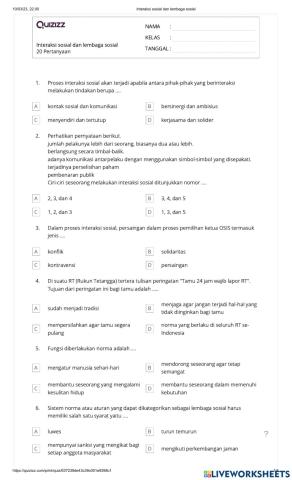 UH-Interaksi sosial dan Lembaga Sosial