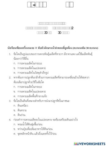ข้อสอบปลายภาค ป.2
