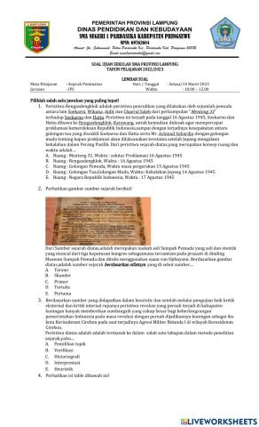 Soal us sejarah minat