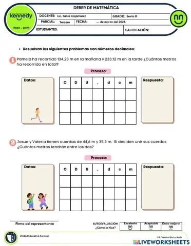 Suma de números decimales