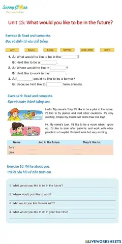 What would you like to be in the future?