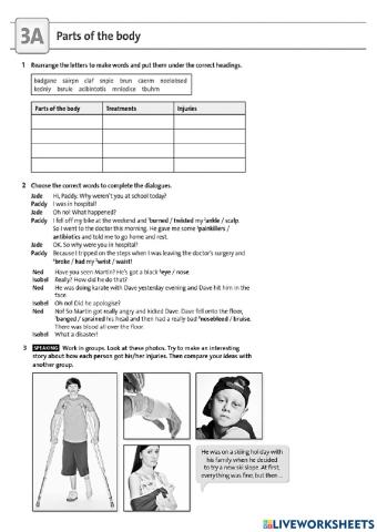 Body parts and injuries