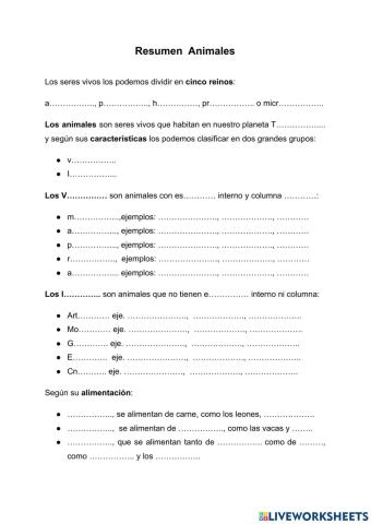Resumen Animales