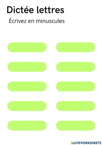 Dictée lettres