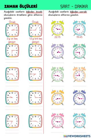 Zaman Ölçüleri-Saat. Dakika