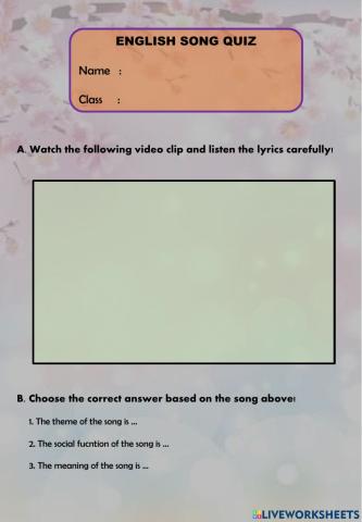 English song quiz