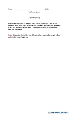 Compare & Contrast Expository Essay