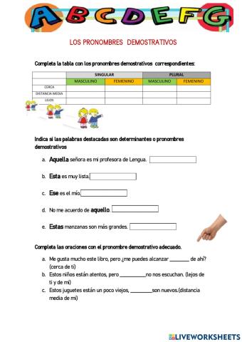 Los pronombres demostrativos