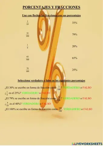 Fracciones y porcentajes