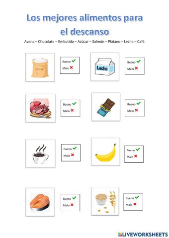 Alimentacion para el descanso