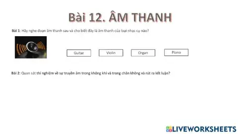 Nhập đa phương tiện vào Liveworksheets