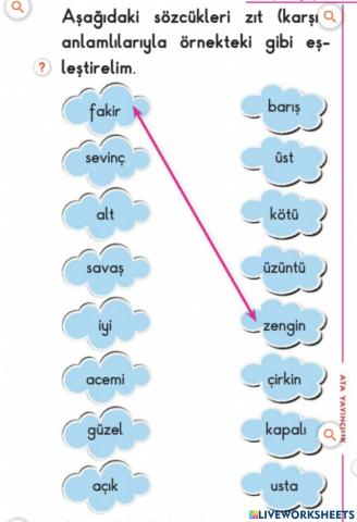 Zıt Anlam Eşleştirme