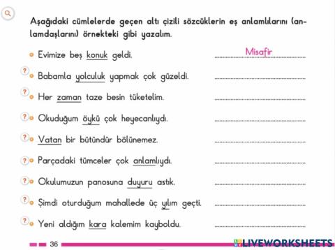 Eş Anlam Etkinliği