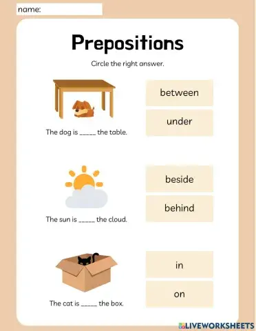 Preposition of place