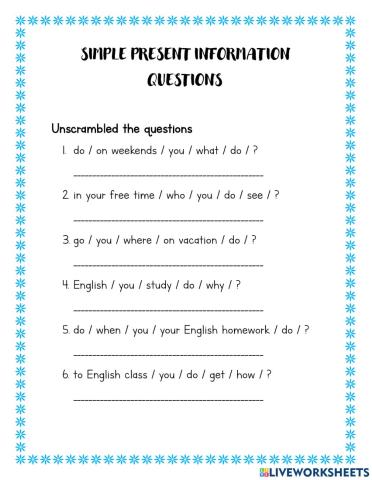 Simple present questions