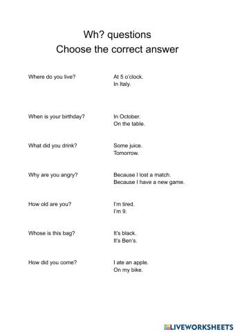 Wh questions