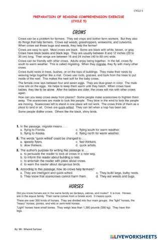 Reading comp cycle 5