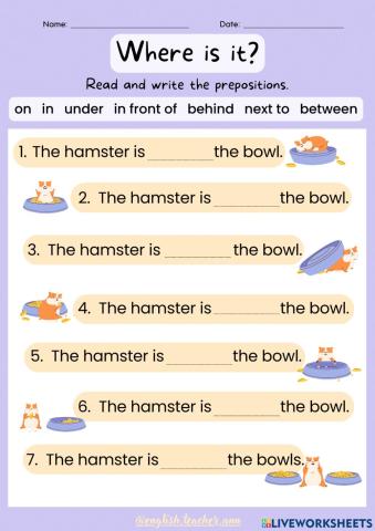 Prepositions of place