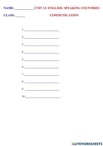 English 7 unit 12 communication