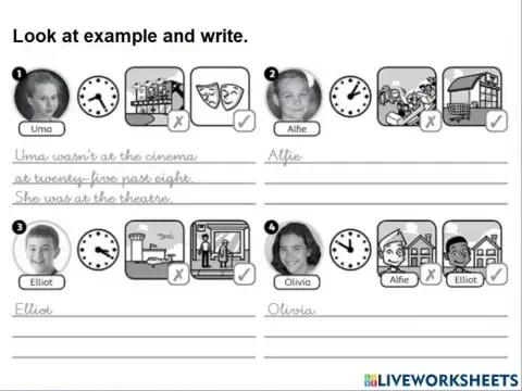 Unit 4 writing using was-were and the time Year 6