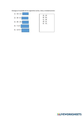 Operaciones matemáticas