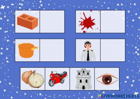 Arrastra el dibujo con su rima