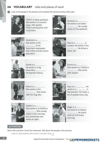 Jobs and places of work