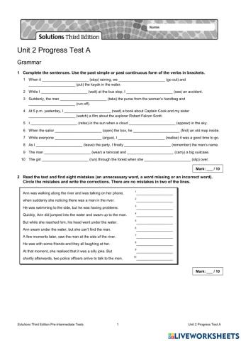Progress Test unit 2