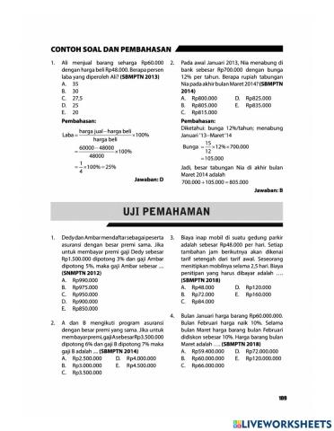 UTBK Aritmatika Sosial